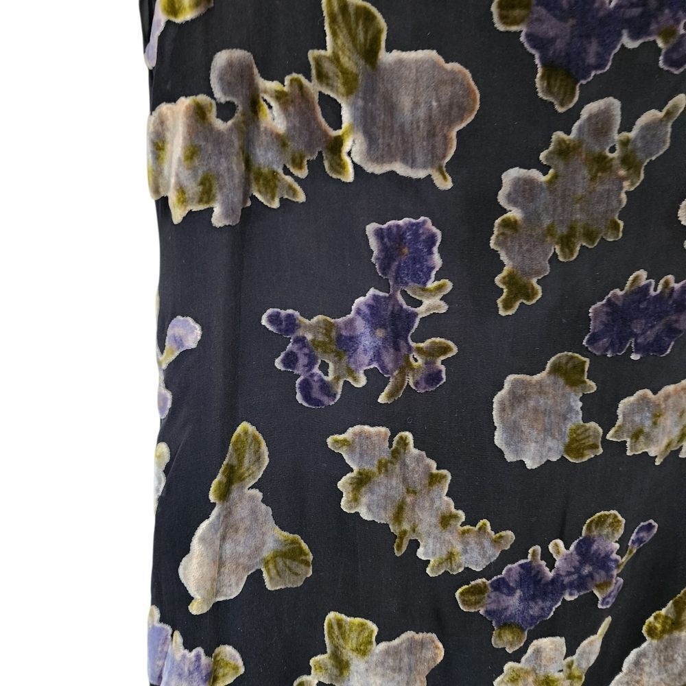 Vintage Talbots Dress 4 90s Burnout Velvet Forest Fairy Grunge Work - Picture 5 of 6